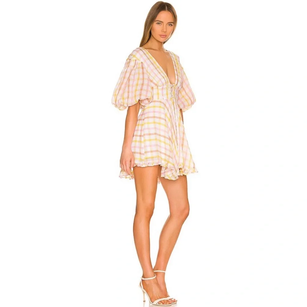 For Love & Lemons Rue Puff Sleeve Mini Dress - Picture 3 of 12